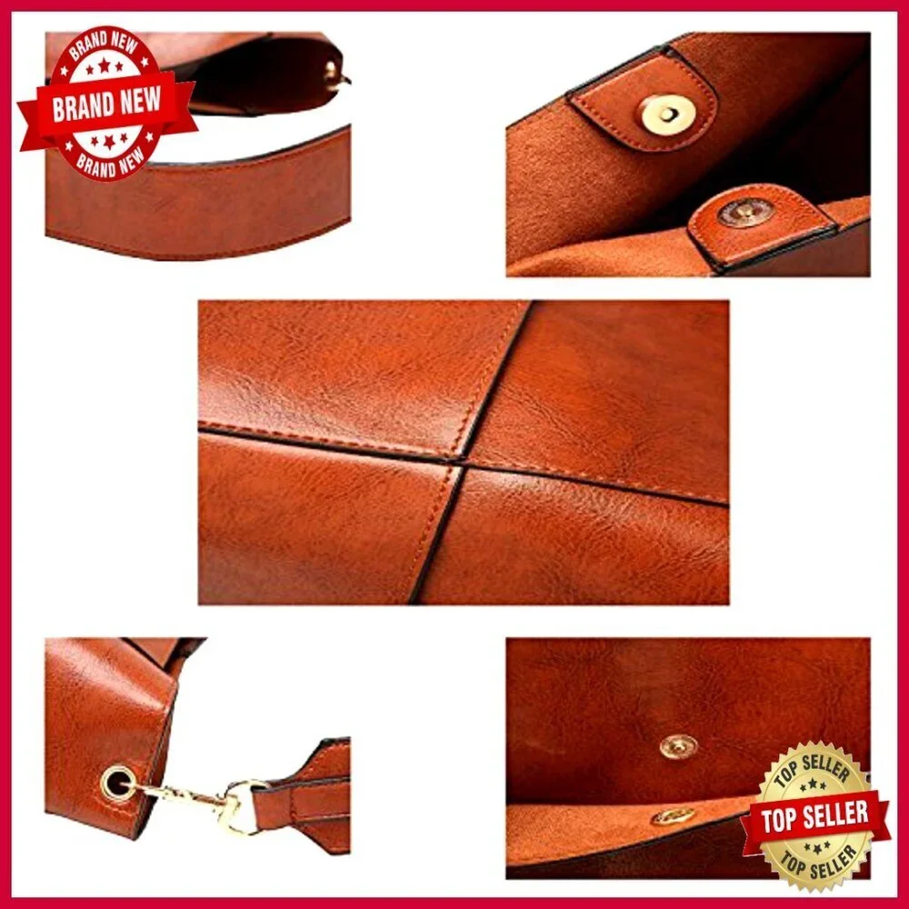 Medium PU Leather Satchel Tote with Adjustable Strap, Zipper Closure